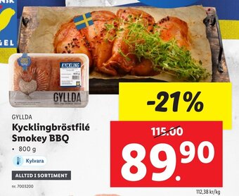 Lidl GYLLDA Kycklingbröstfilé Smokey BBQ erbjuda