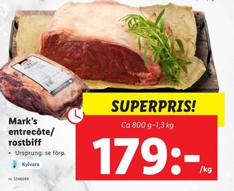 Lidl Mark's entrecôte/ rostbiff erbjuda