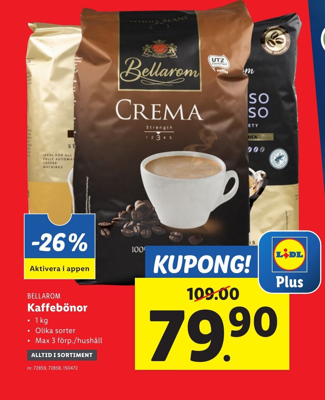 Lidl BELLAROM Kaffebönor erbjuda