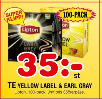 Nya Pulsen Te yellow label & earl gray erbjuda