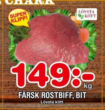 Nya Pulsen Färsk rostbiff, bit erbjuda