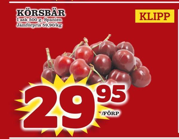 minmatbutik Körsbär erbjuda