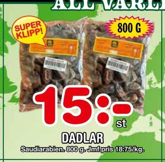 Nya Pulsen Dadlar erbjuda