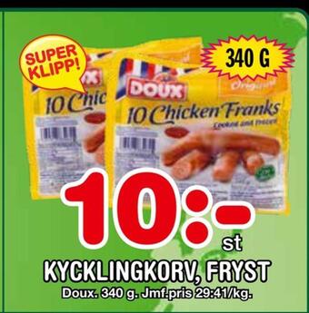 Nya Pulsen Kycklingkorv, fryst erbjuda
