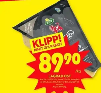 ICA Kvantum LAGRAD OST Arla Ko. Ca 500-720 g. erbjuda