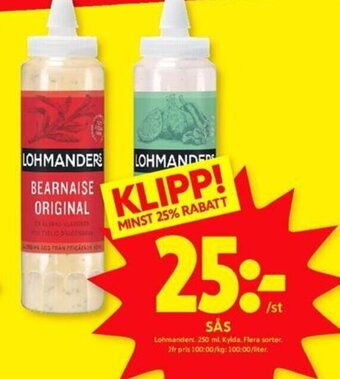 ICA Kvantum SÅS Lohmanders. 250 ml. erbjuda