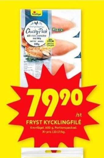 ICA Kvantum FRYST KYCKLINGFILÉ Kronlägel. 600 g. erbjuda