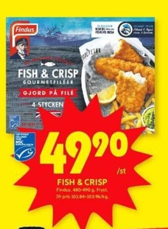 ICA Kvantum FISH & CRISP Findus, 480-490 g. erbjuda