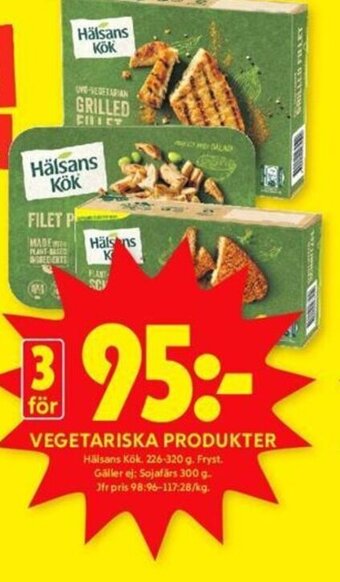 ICA Kvantum VEGETARISKA PRODUKTER Hälsans Kök. 226-320 g erbjuda