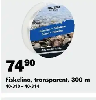 Fiskelina, transparent, 300 m