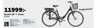 Biltema Elcykel 28" 7 växlar erbjuda