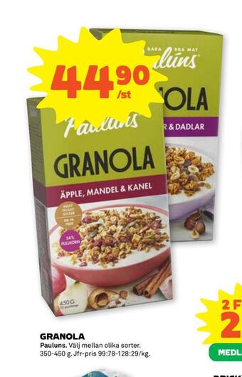 Stora Coop Granola erbjuda