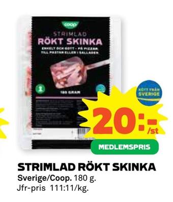 Stora Coop Strimlad rökt skinka erbjuda