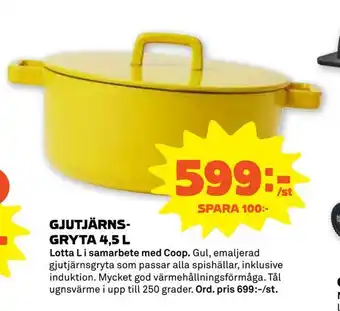 Stora Coop Gjutjärnsgryta 4,5 l erbjuda