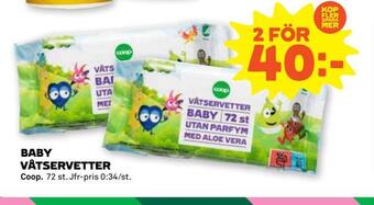 Stora Coop Baby våtservetter erbjuda
