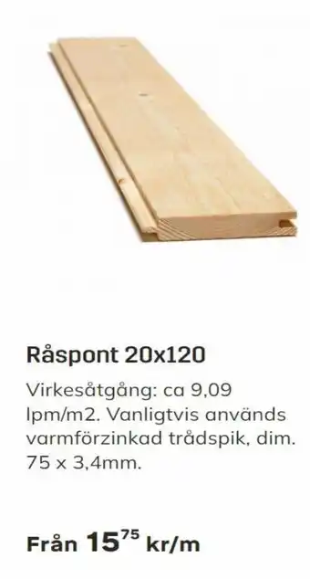 Byggmax Råspont 20x120 erbjuda