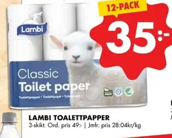 ÖoB Lambi Toalettpapper 12-pack erbjuda