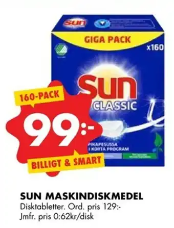 ÖoB Sun Maskindiskmedel 160-pack erbjuda