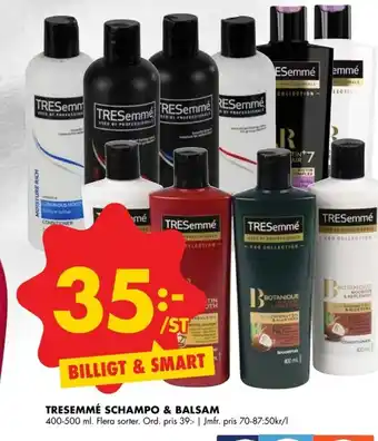 ÖoB TRESemmé schampo, balsam 400-500ml erbjuda