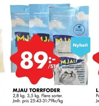 ÖoB Mjau Torrfoder 2,8kg, 3,5kg erbjuda