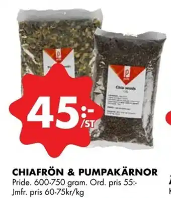 ÖoB Pride Chiafrön & Pumpakärnor 600-750 gram erbjuda