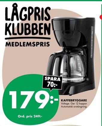 ÖoB Kaffebryggare erbjuda