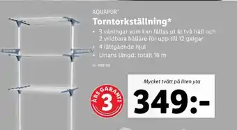 Lidl AQUAPUR Torntorkställning* erbjuda