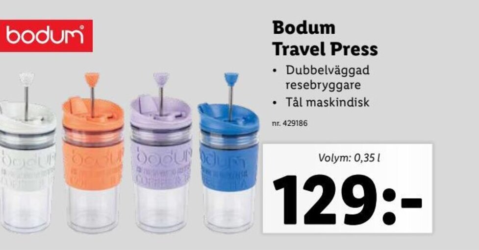 Lidl Bodum Travel Press erbjuda