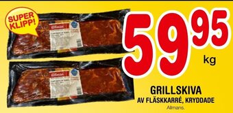 Nya Pulsen GRILLSKIVA AV FLÄSKKARRÉ, KRYDDADE Allmans. erbjuda