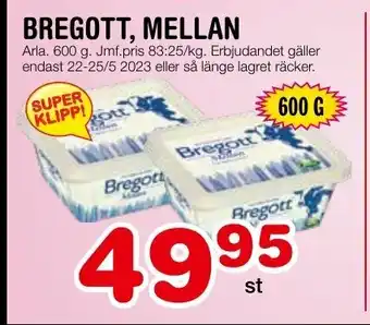 Nya Pulsen BREGOTT, MELLAN Arla. 600 g. erbjuda