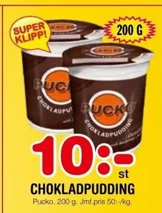 Nya Pulsen CHOKLADPUDDING Pucko. 200 g. erbjuda