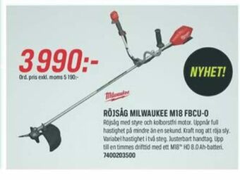 Swedol Milwaukee grästrimmer erbjuda