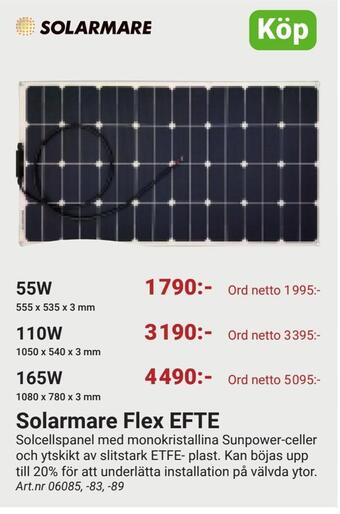 Erlandsons Brygga Solarmare flex efte erbjuda