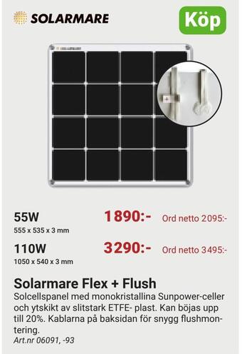 Erlandsons Brygga Solarmare flex + flush erbjuda
