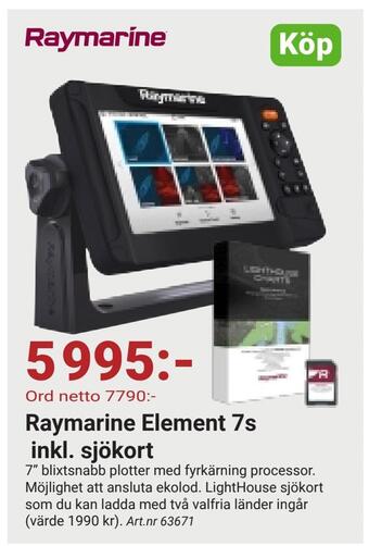 Erlandsons Brygga Raymarine element 7s inkl. sjökort erbjuda