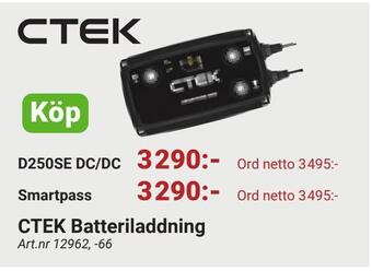 Erlandsons Brygga Ctek batteriladdning erbjuda