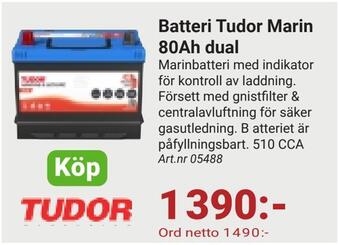 Erlandsons Brygga Batteri tudor marin 80ah dual erbjuda