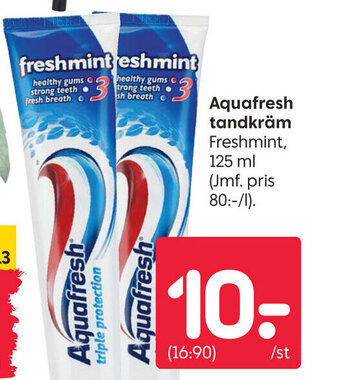 Rusta Aquafresh Tandkram erbjuda