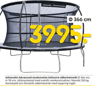 Rusta Adrenalin Advanced studsmatta inklusive säkerhetsnät erbjuda