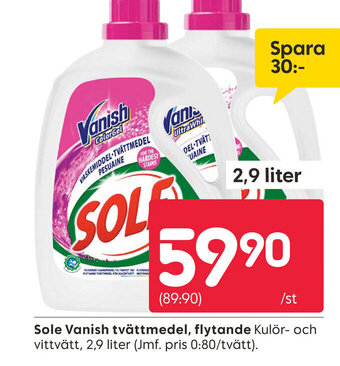 Sole Vanish tvättmedel, flytande