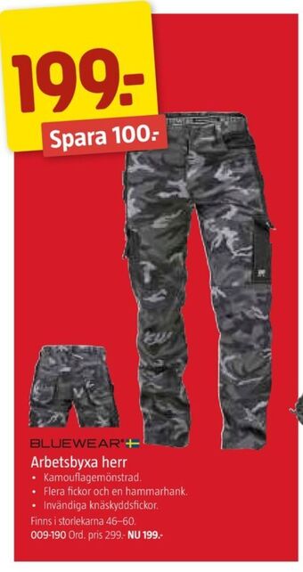 Jula Bluewear arbetsbyxor erbjuda