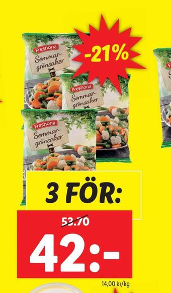 Lidl Sommarmix frysta grönsaker erbjuda