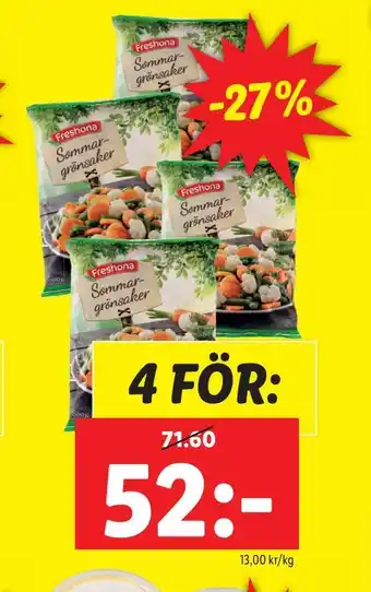 Lidl Sommarmix frysta grönsaker erbjuda