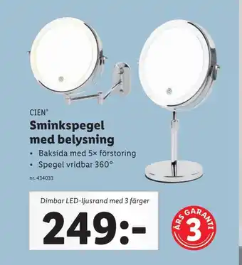 Sminkspegel med belysning