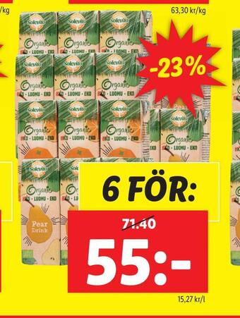 Lidl Ekologisk päron-/ apelsindryck erbjuda