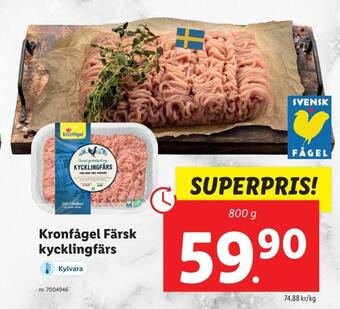 Lidl Kronfågel färsk kycklingfärs erbjuda