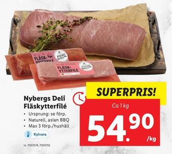 Lidl Nybergs deli fläskytterfilé erbjuda