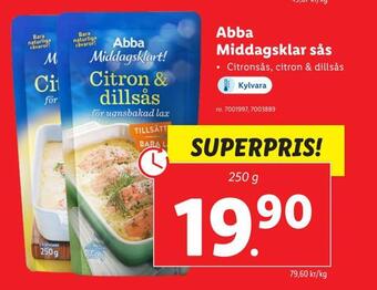 Lidl Abba middagsklar sås erbjuda