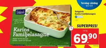 Lidl Dafgårds karins familjelasagne erbjuda