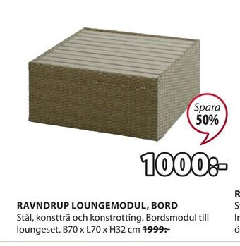 JYSK Ravndrup loungemodul, bord erbjuda